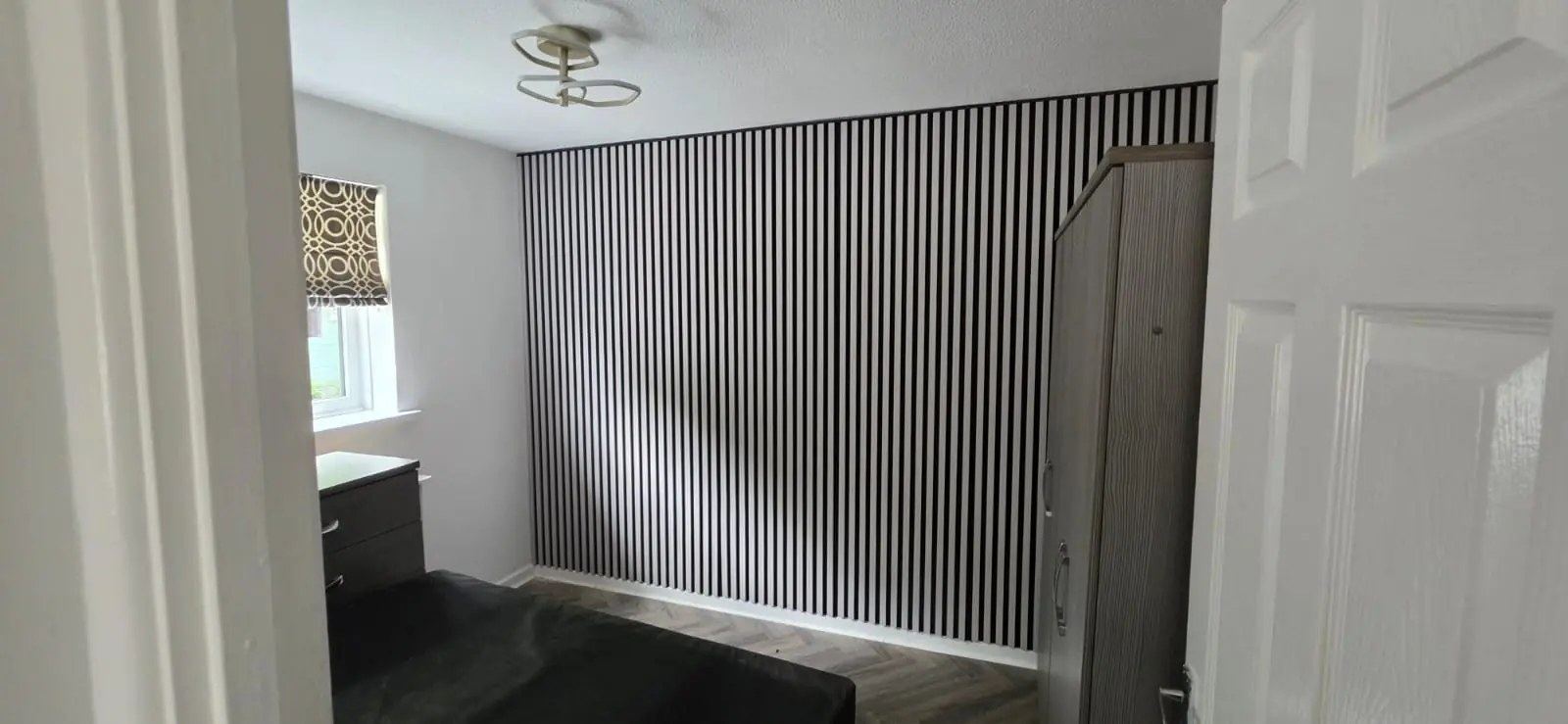 After acoustic wall panel installation